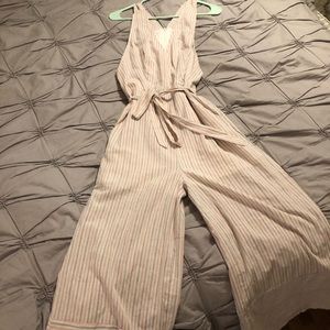 Pink, blue, white Seersucker Jumpsuit